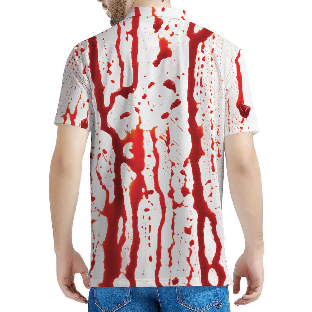 Dripping Blood Print Men's Polo Shirt