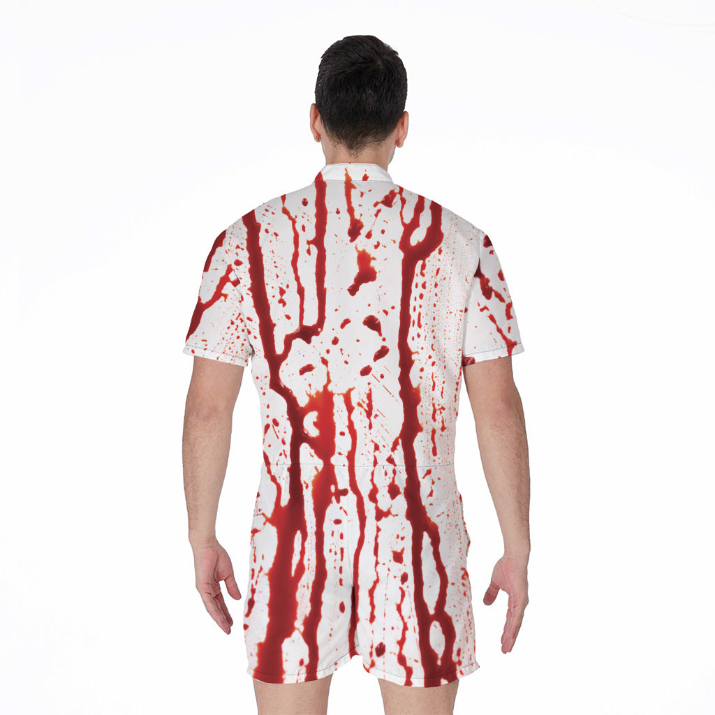Dripping Blood Print Men's Rompers