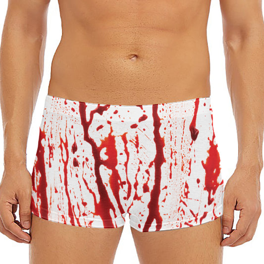 Dripping Blood Print Men's Short Boxer Briefs