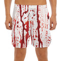 Dripping Blood Print Men's Split Running Shorts