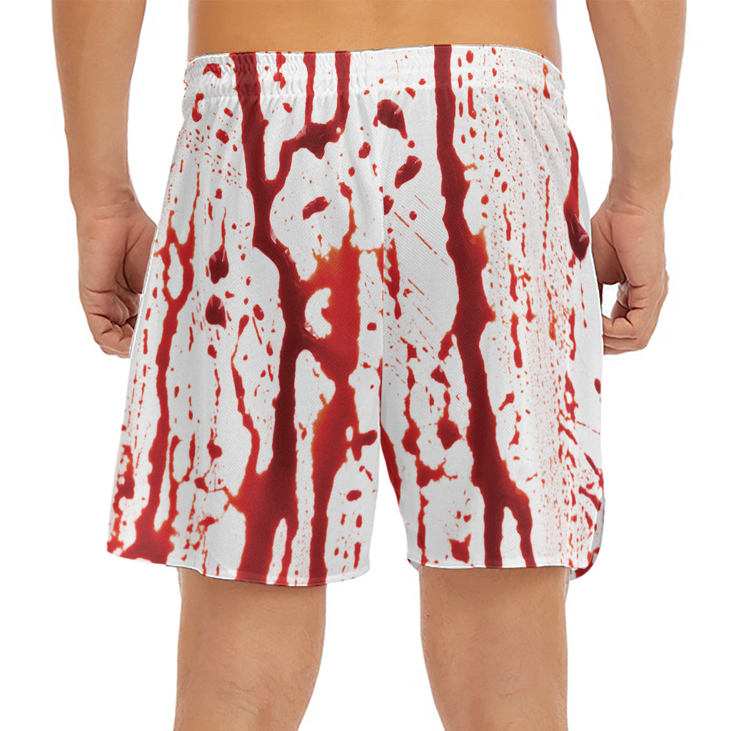 Dripping Blood Print Men's Split Running Shorts