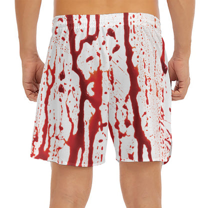 Dripping Blood Print Men's Split Running Shorts