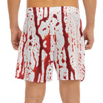 Dripping Blood Print Men's Split Running Shorts