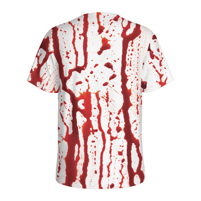 Dripping Blood Print Men's Sports T-Shirt