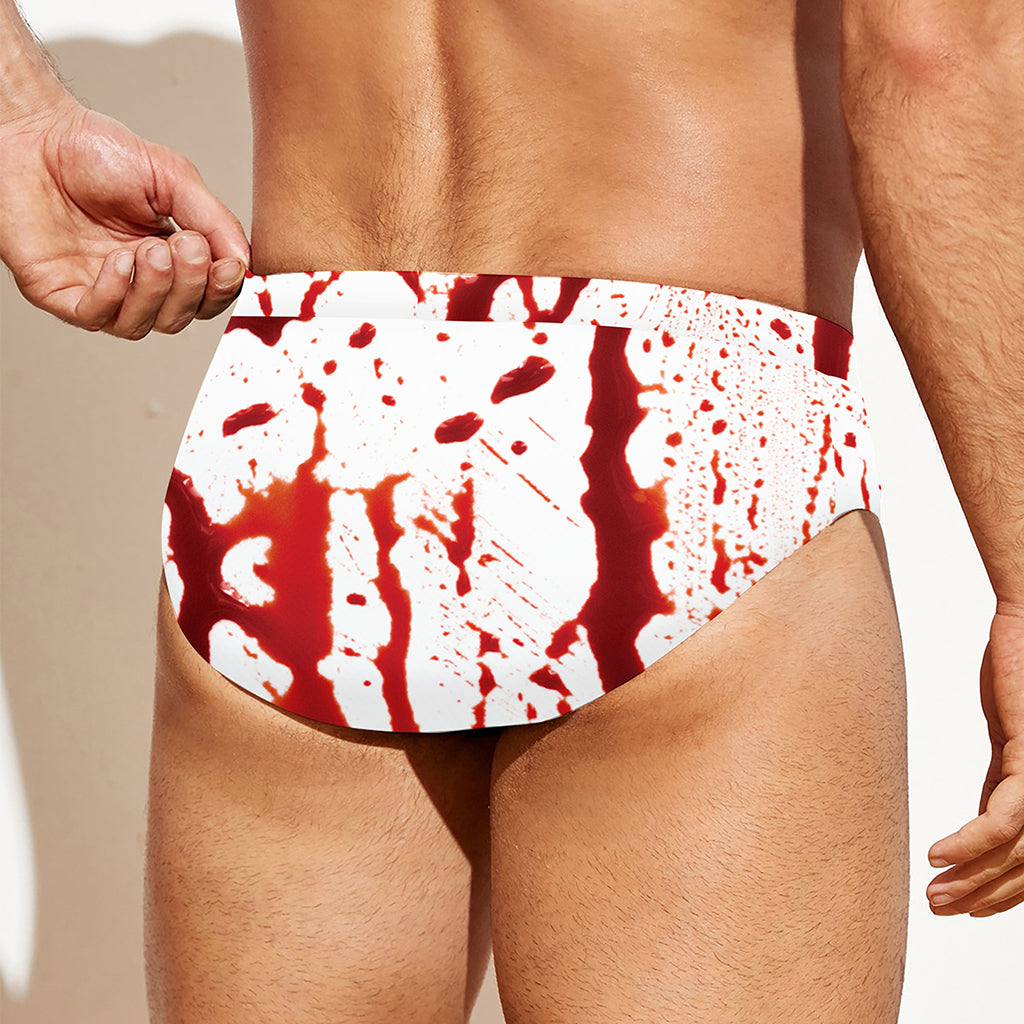 Dripping Blood Print Men's Swim Briefs