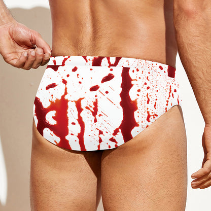 Dripping Blood Print Men's Swim Briefs