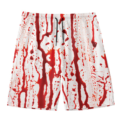 Dripping Blood Print Men's Swim Trunks