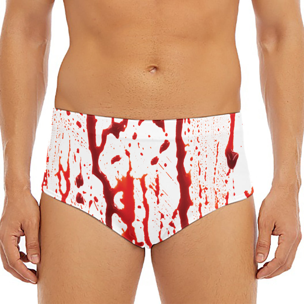 Dripping Blood Print Men's Triangle Swim Briefs