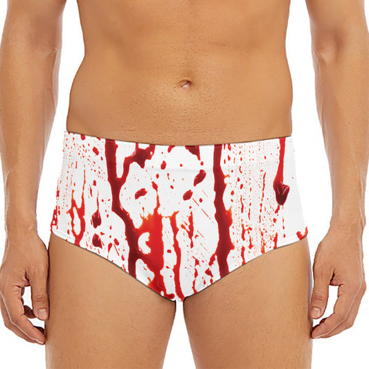 Dripping Blood Print Men's Triangle Swim Briefs