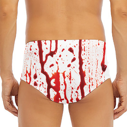 Dripping Blood Print Men's Triangle Swim Briefs