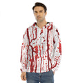 Dripping Blood Print Men's Velvet Pullover Hoodie