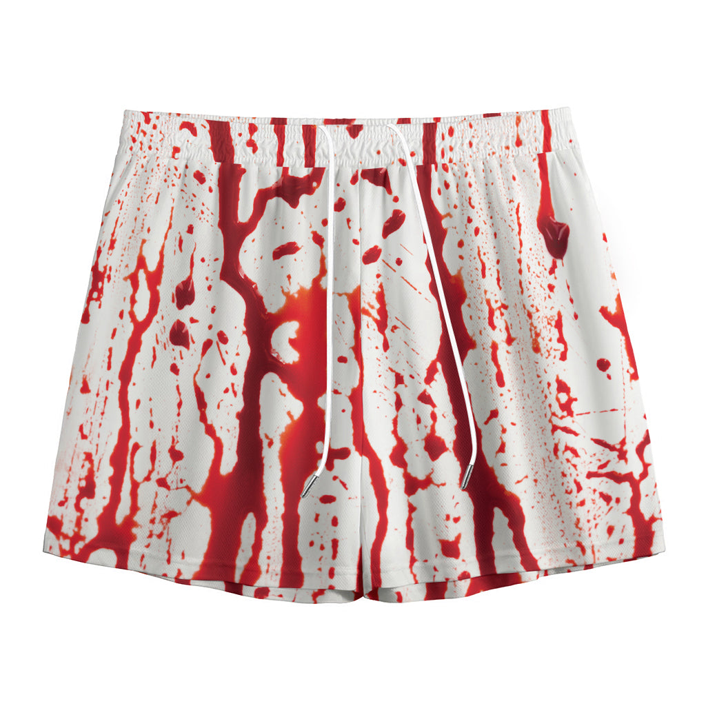 Dripping Blood Print Mesh Shorts