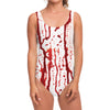 Dripping Blood Print One Piece Swimsuit