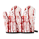 Dripping Blood Print Oven Mitts