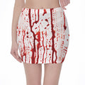 Dripping Blood Print Pencil Mini Skirt