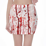 Dripping Blood Print Pencil Mini Skirt