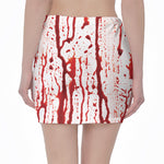 Dripping Blood Print Pencil Mini Skirt