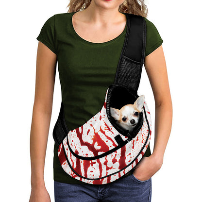 Dripping Blood Print Pet Sling Carrier