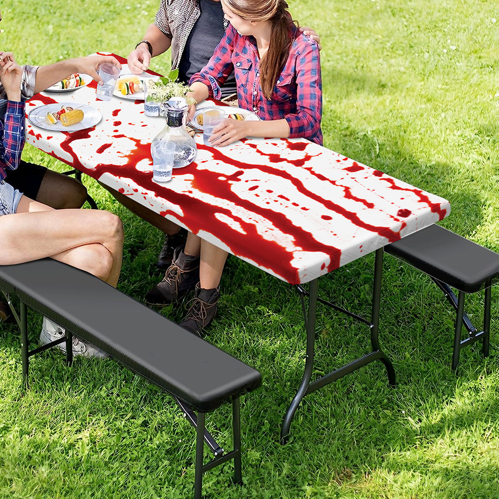 Dripping Blood Print Picnic Table Cover
