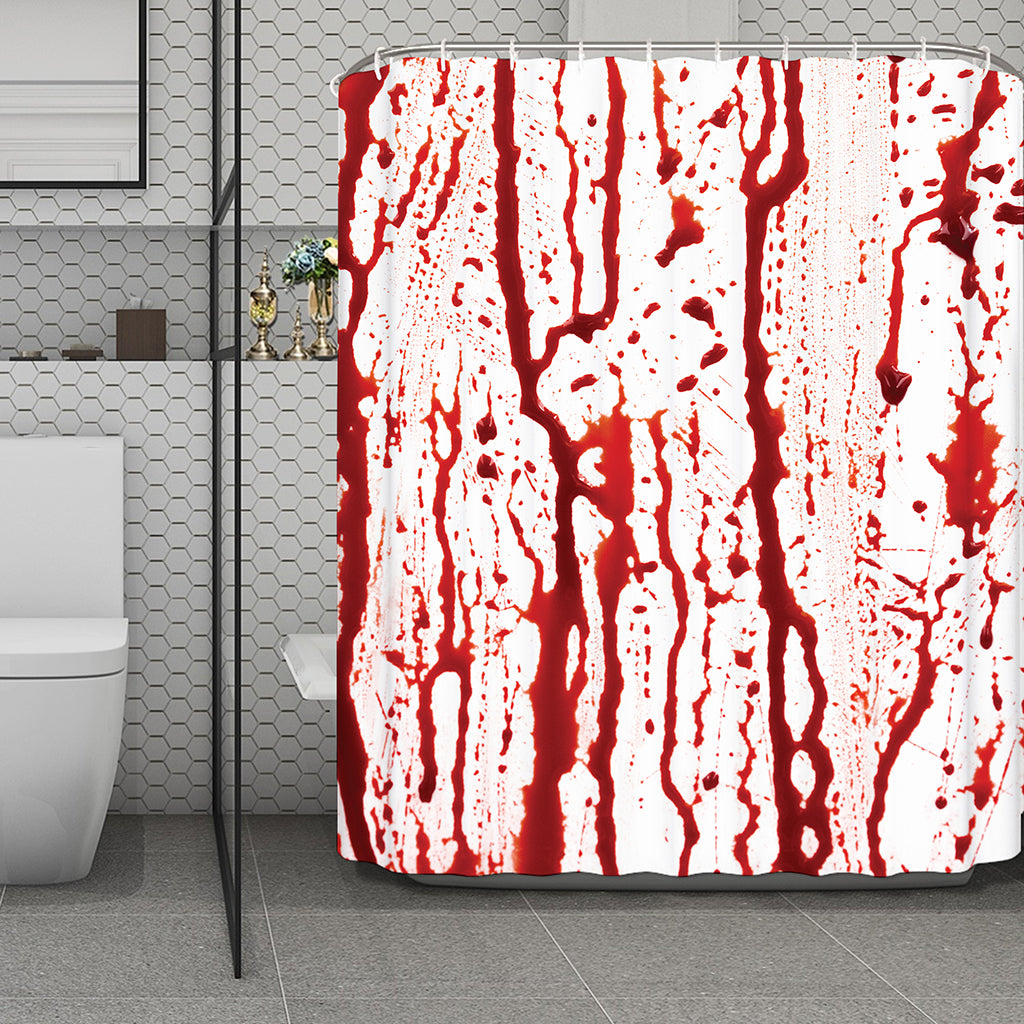 Dripping Blood Print Polyester Shower Curtain