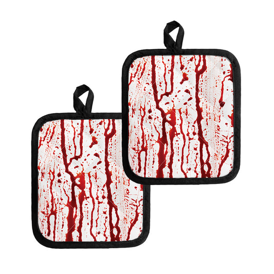 Dripping Blood Print Pot Holders