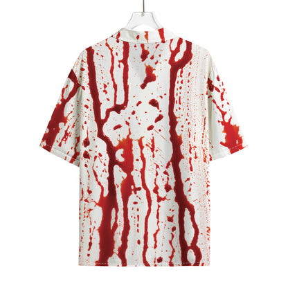 Dripping Blood Print Rayon Hawaiian Shirt