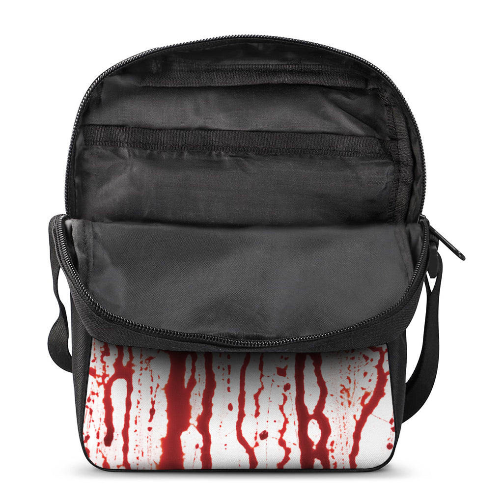 Dripping Blood Print Rectangular Crossbody Bag