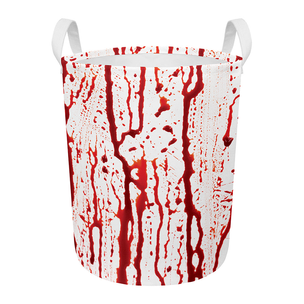 Dripping Blood Print Round Laundry Basket