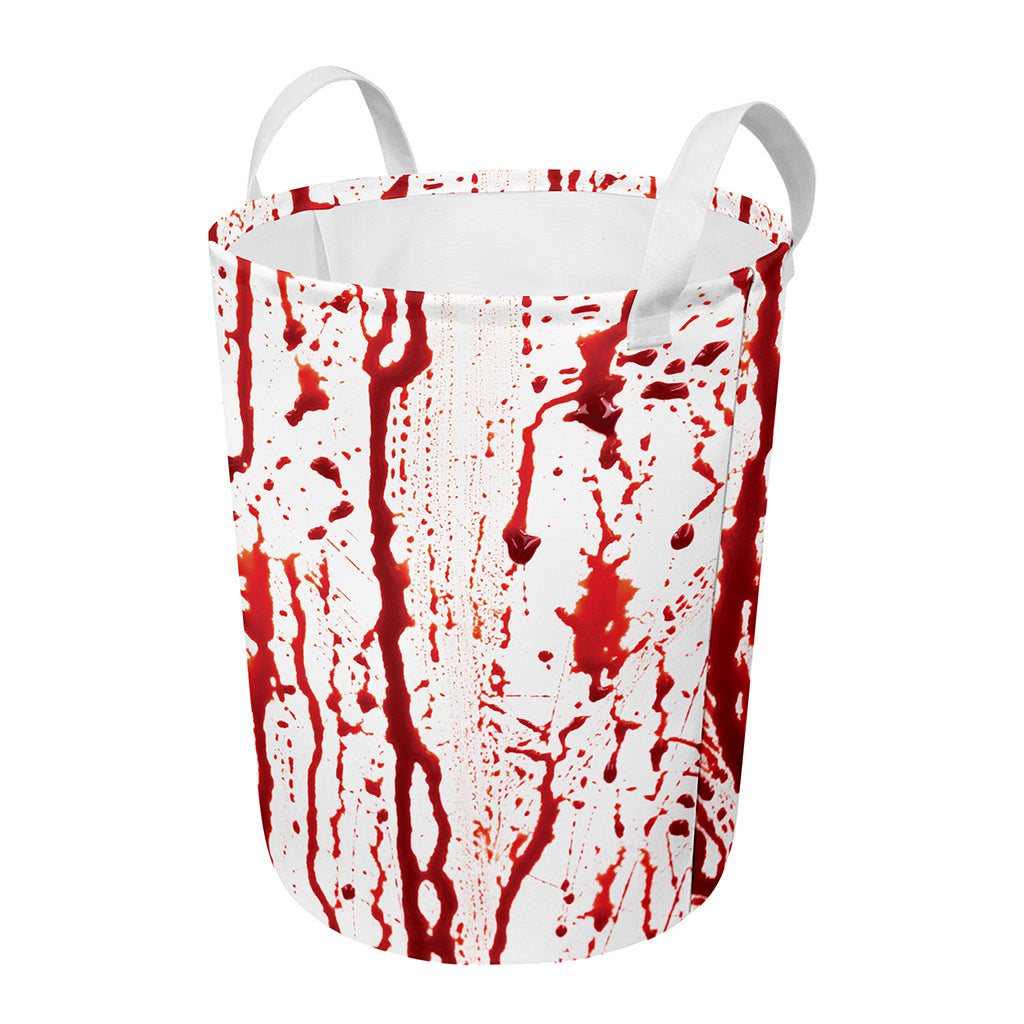 Dripping Blood Print Round Laundry Basket