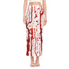 Dripping Blood Print Side Slit Maxi Skirt