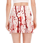 Dripping Blood Print Side Slit Mini Skirt