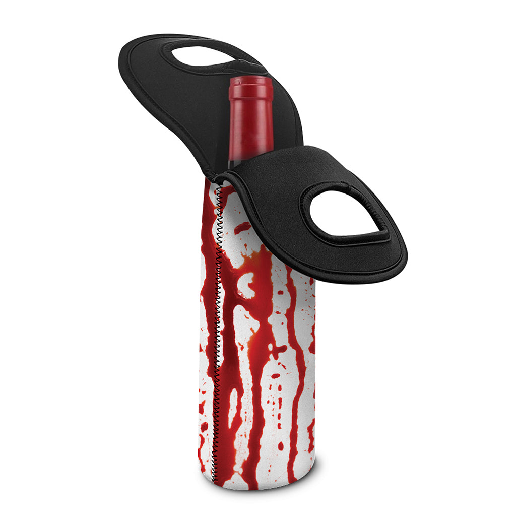 Dripping Blood Print Single Neoprene Wine Tote