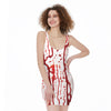 Dripping Blood Print Sleeveless Bodycon Dress