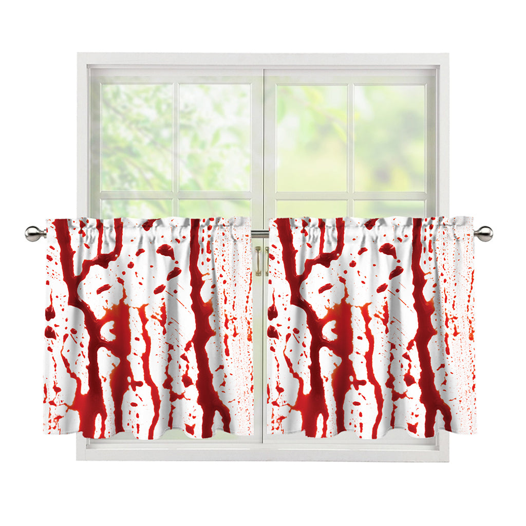 Dripping Blood Print Tier Curtains