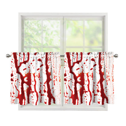 Dripping Blood Print Tier Curtains