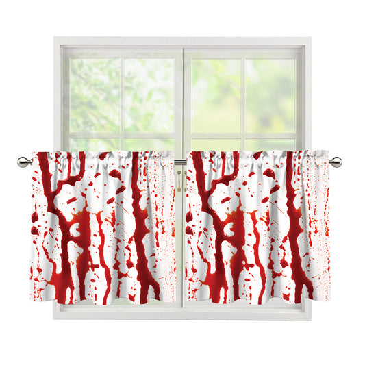 Dripping Blood Print Tier Curtains
