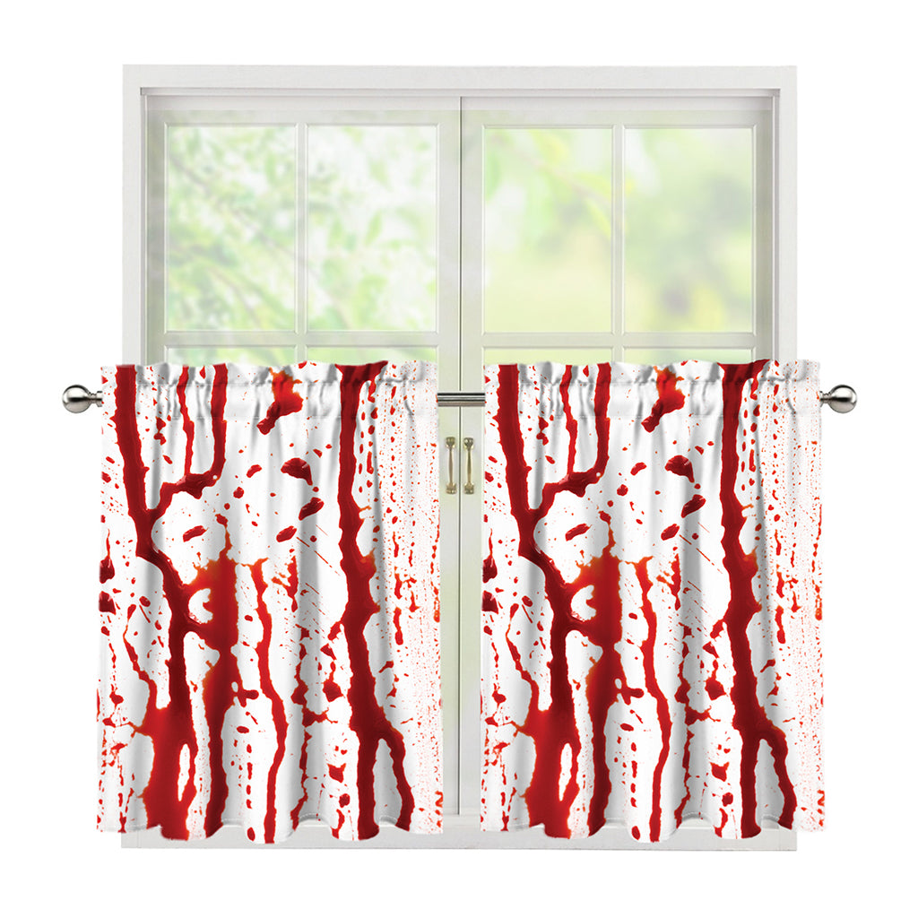 Dripping Blood Print Tier Curtains