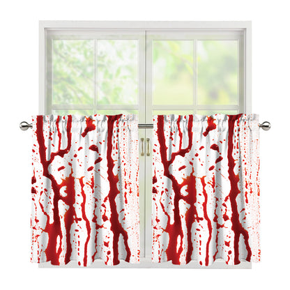 Dripping Blood Print Tier Curtains