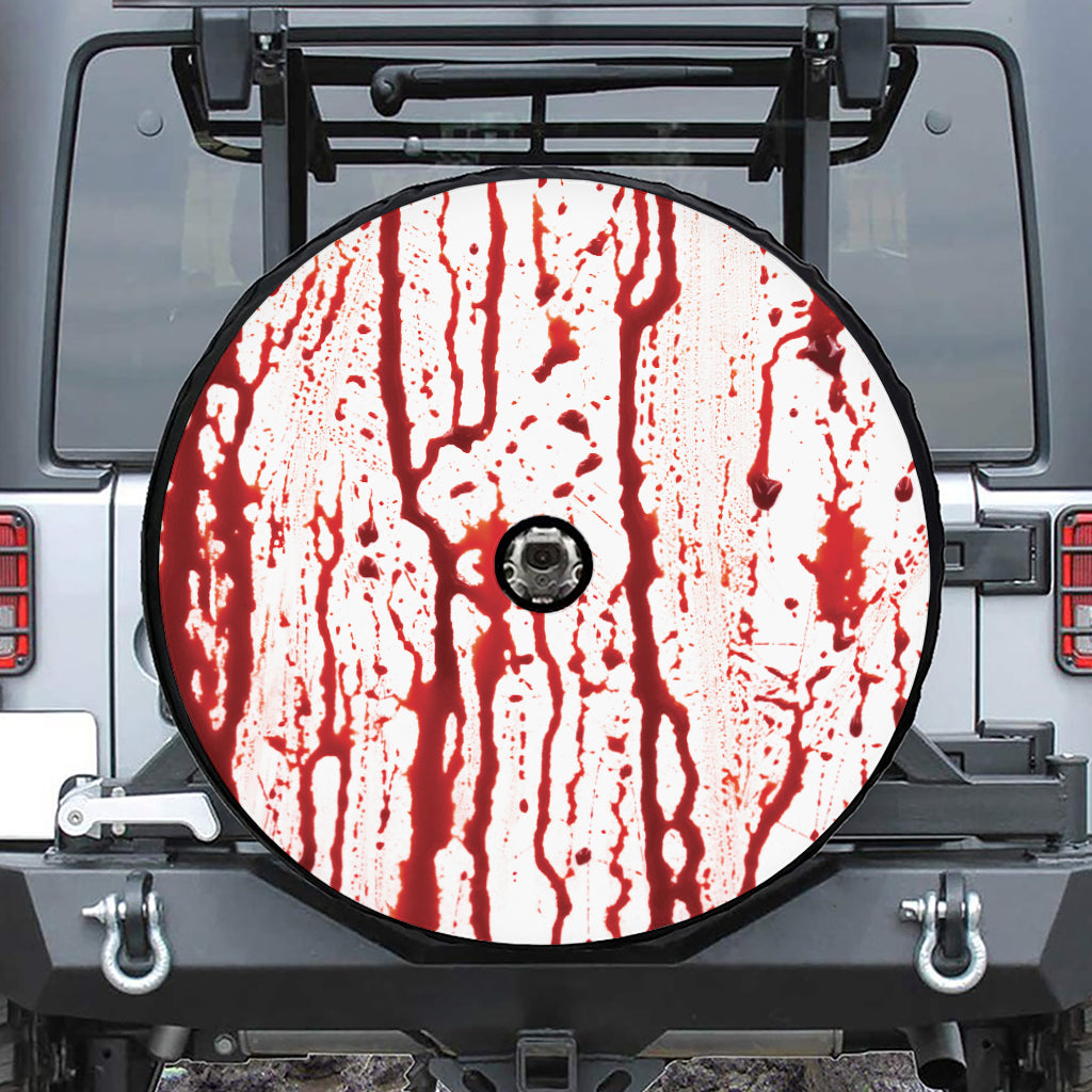 Dripping Blood Print Tire Cover With Camera Hole