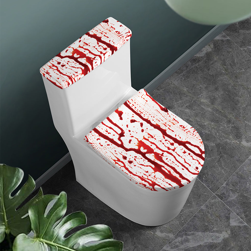 Dripping Blood Print Toilet Lid And Tank Cover Set