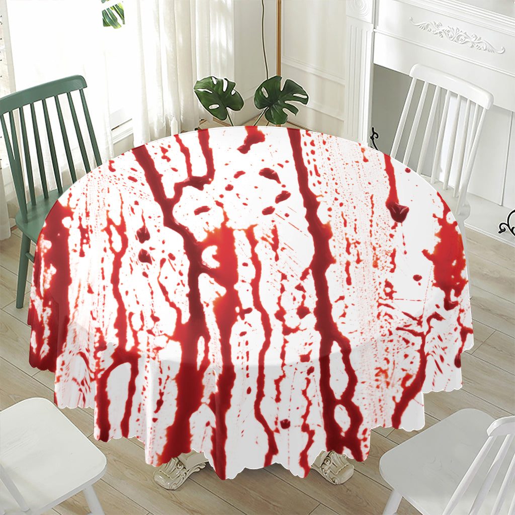 Dripping Blood Print Waterproof Round Tablecloth