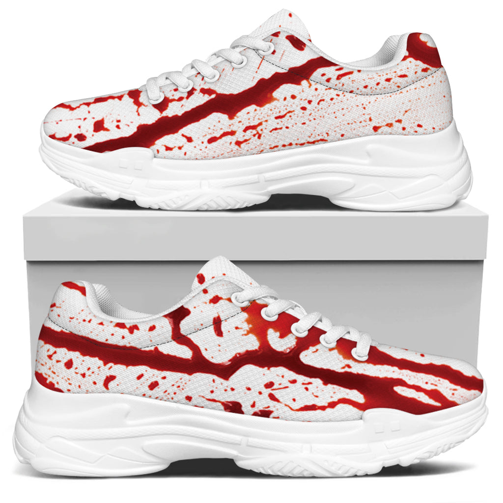 Dripping Blood Print White Chunky Shoes