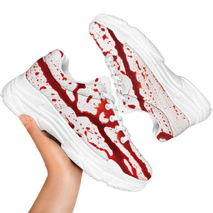 Dripping Blood Print White Chunky Shoes