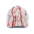 Dripping Blood Print White Mesh Trucker Hat