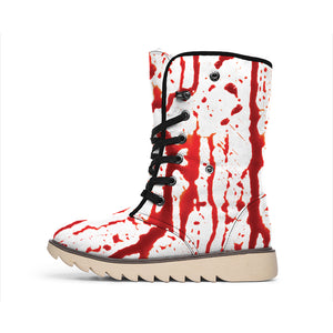 Dripping Blood Print Winter Boots