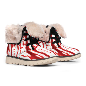 Dripping Blood Print Winter Boots