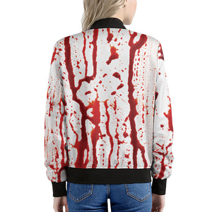 Dripping Blood Print Women's Bomber Jacket