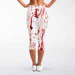 Dripping Blood Print Women's Capri Leggings