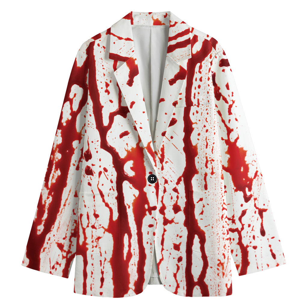 Dripping Blood Print Women's Cotton Blazer