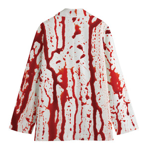 Dripping Blood Print Women's Cotton Blazer